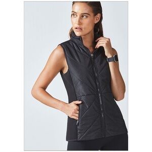 Nwot NEW Fabletics Sedona Black Hooded Puffer Vest